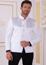 White Silver "Meander" Rhinestone Blazer