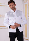 White Silver "Meander" Rhinestone Blazer