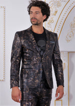 Black Bronze Metallic 2-Pieces Suit