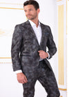 Black Gray Snake 2-Pieces Suit