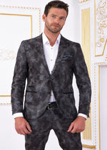 Black Gray Snake 2-Pieces Suit