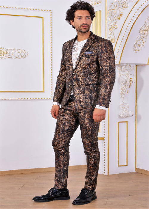 Brown Bronze Metallic 2-Pieces Suit