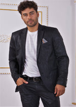Black Polkadot Tech 2-Pcs Suit