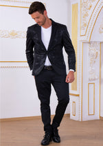 Black Emboss Silicon Studded Suit