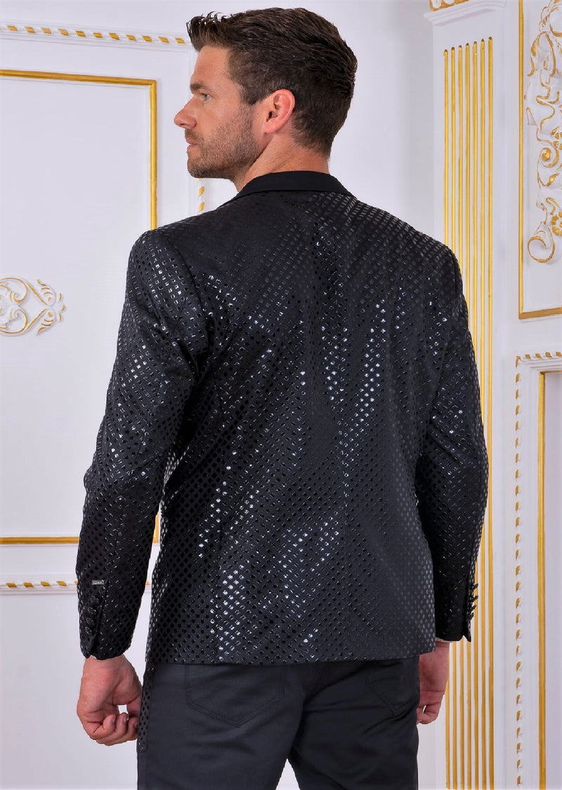 Black Emboss Silicon Studded Suit