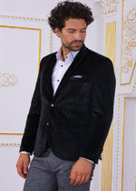 Black Silver Sparkle Velvet Blazer