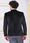 Black Silver Sparkle Velvet Blazer