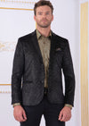 Black Gold Brush Velvet Blazer