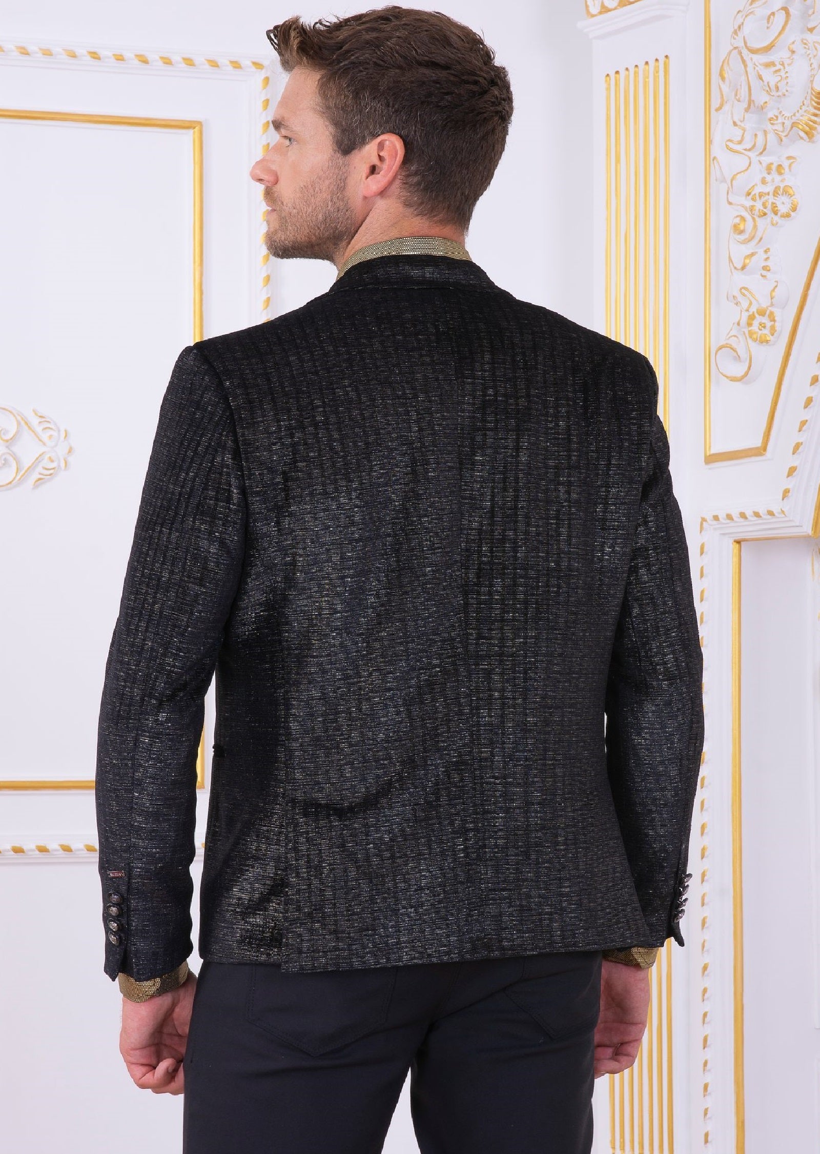 Black and gold velvet blazer mens clearance