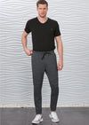 Gray Luxe Ribbed Panel Jogger Pants
