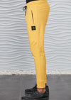 Yellow Luxe Zipper Jogger Pants