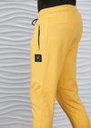 Yellow Luxe Zipper Jogger Pants