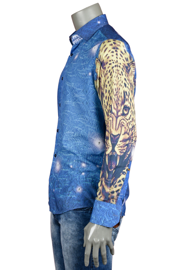 Blue Tiger Printed Shirt