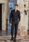 Black Embroidery & Stud Detailed Shirt