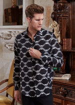 Gray Jacquard Long Sleeve Shirt