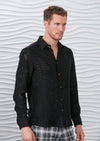 Black "Web Pattern" Semi-Sheer Shirt