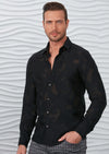 Black "Damasque" Semi-Sheer Shirt