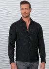 Black "Damasque" Semi-Sheer Shirt