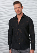 Black "Damasque" Semi-Sheer Shirt