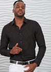 Black "Diamond " Laser Cut Voile Shirt