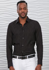 Black "Diamond " Laser Cut Voile Shirt