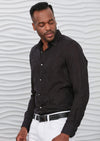 Black "Diamond " Laser Cut Voile Shirt