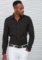 Black "Diamond " Laser Cut Voile Shirt