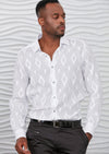 White "Diamond " Laser Cut Voile Shirt