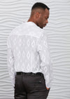 White "Diamond " Laser Cut Voile Shirt