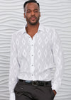 White "Diamond " Laser Cut Voile Shirt