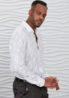 White "Diamond " Laser Cut Voile Shirt