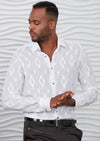 White "Diamond " Laser Cut Voile Shirt