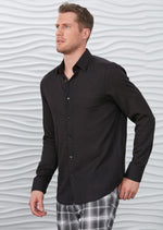 Black "Circle" Laser Cut Voile Shirt