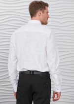 White Floral Embroidered Voile Shirt