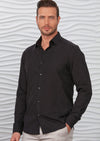 Black "Circle" Embroidered Voile Shirt