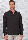 Black "Circle" Embroidered Voile Shirt