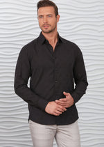 Black "Circle" Embroidered Voile Shirt