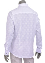 White "Circle" Embroidered Voile Shirt
