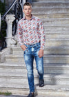 White Floral Cotton Shirt