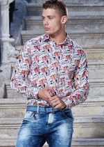White Floral Cotton Shirt