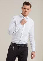 White Jacquard Zipper detailed Shirt