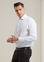 White Jacquard Zipper detailed Shirt