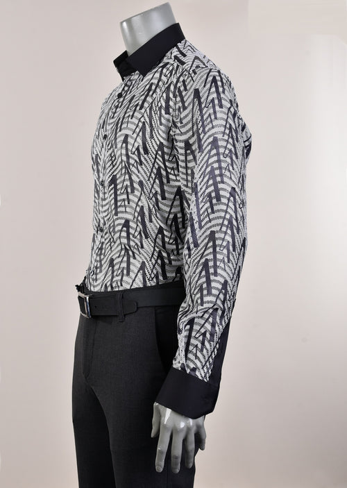 Gray Black Sheer "Domenico" Shirt