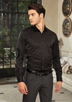 Black Star Studded-Mesh Shirt