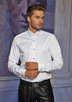 White Star Studded-Mesh Shirt