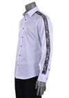 White Snake Print Detailed Shirt