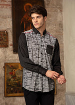 Black Knit Detailed Long Sleeve Shirt