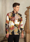 Brown Gold Barocco Silky Shirt