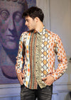 Brown Snake Skin Print Silky Shirt