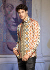 Brown Snake Skin Print Silky Shirt